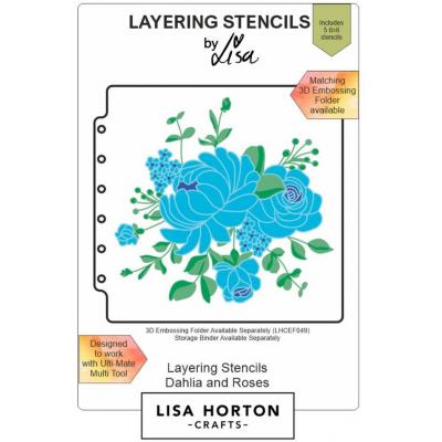 Lisa Horton Crafts Layering Stencils - Dahlia And Roses